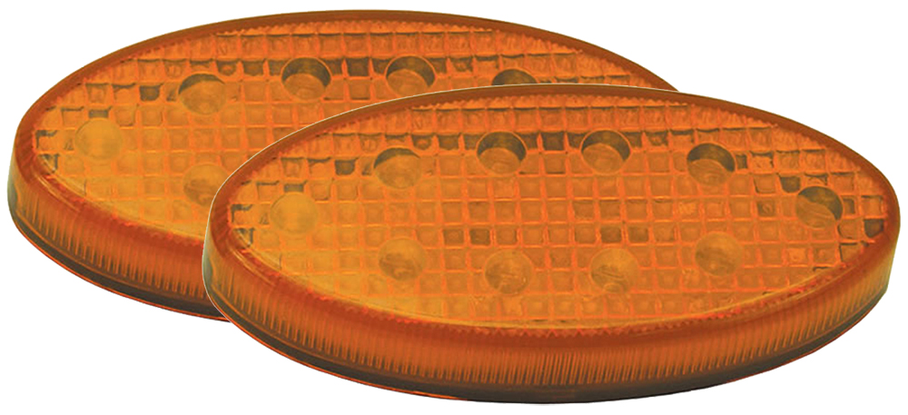 10 LED Oval Running Lights (Pair) - Color:Amber