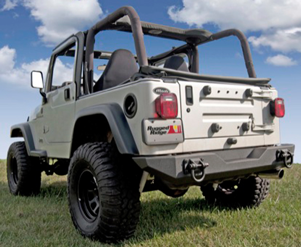 Jeep CJ & Wrangler XHD Textured Black Rear Bumper (1976-2006)
