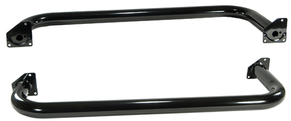 Jeep Wrangler Black 3" Round Steel Tube Steps-Pair (1987-2006) - Year:1987-1995