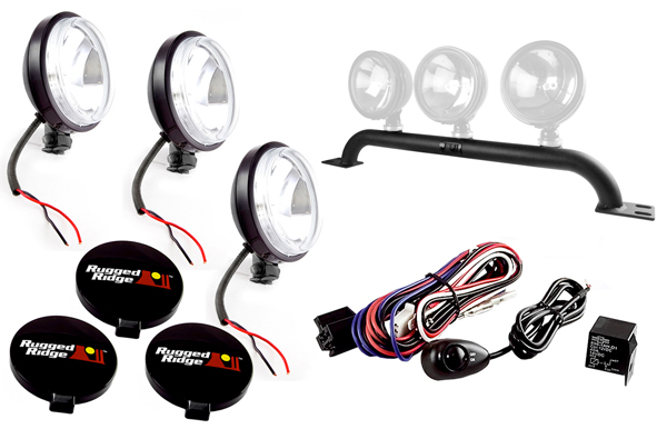 Jeep Wrangler JK Front Bumper Slim Fog Lamp Light Bar Kit (2007-2018)