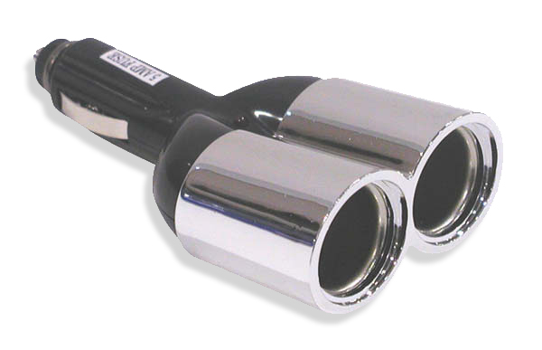 Twin Pipes 12-Volt Chrome Socket Splitter