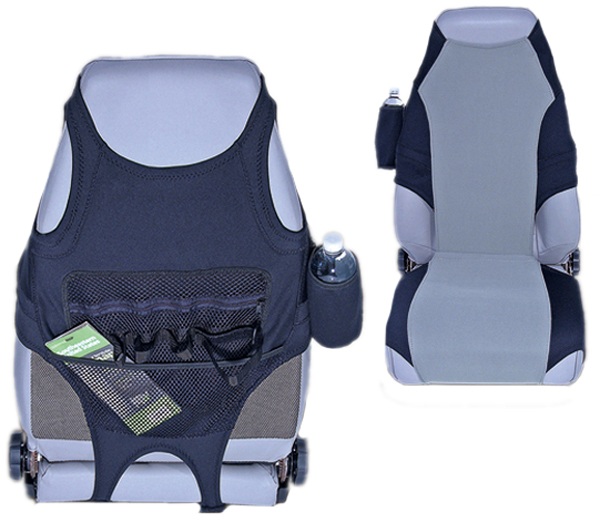 Jeep CJ & Wrangler Neoprene Seat Protector-Pair (1976-2006) - Color:Black/Gray