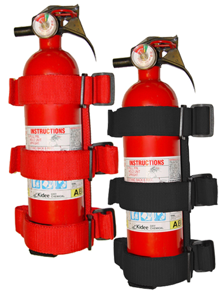 Jeep Roll Bar Fire Extinguisher Holder - Color:Red