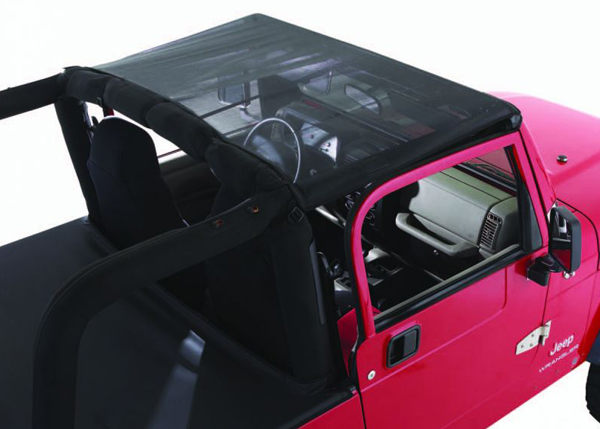 Jeep Wrangler (JK) Roll Bar Top Mesh Cover w/Corner Pockets (2010-2011) - Size of Jeep:2 Door