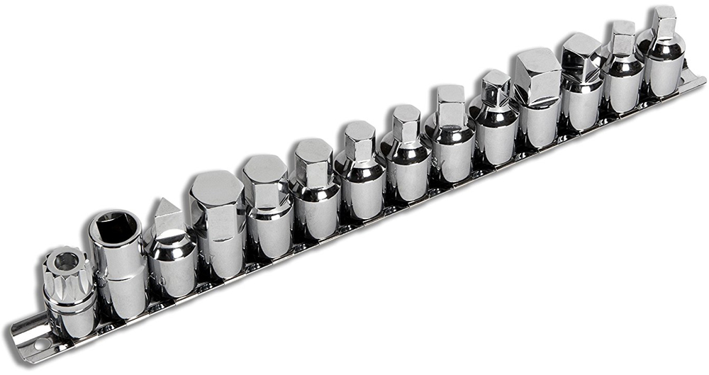 Performance Tool 15 Piece Drain Plug Socket Set