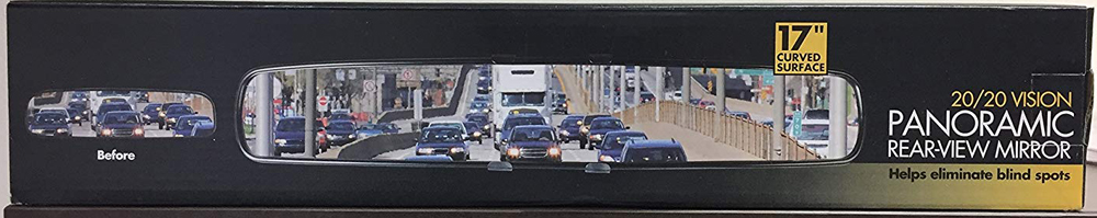 Panoramic 20/20 Vision Rear View Mirror Attachment - Size:14 inches