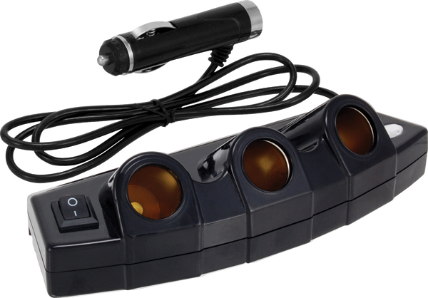 Cigarette Lighter 3 Outlet Power Strip