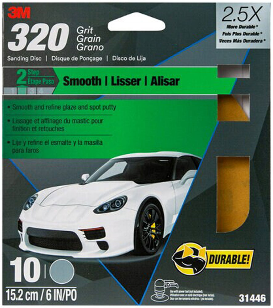 3M 320 Grit 6" Sanding Disc (10 Pack)