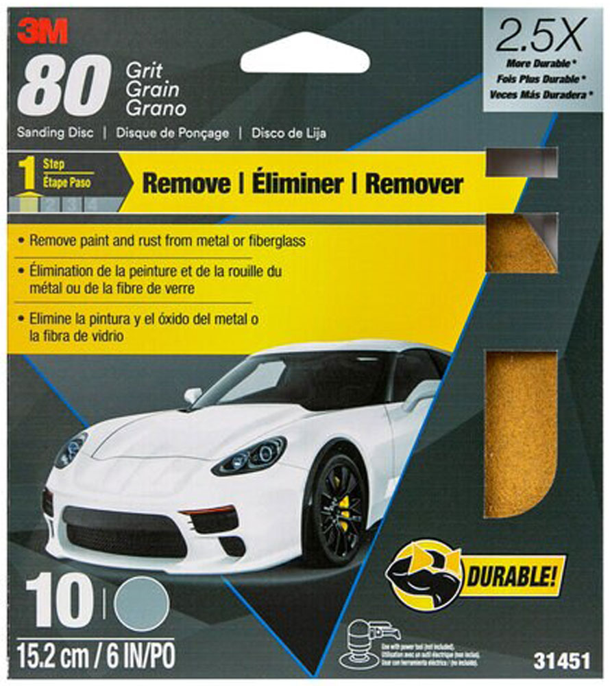 3M 80 Grit 6" Sanding Disc (10 Pack)