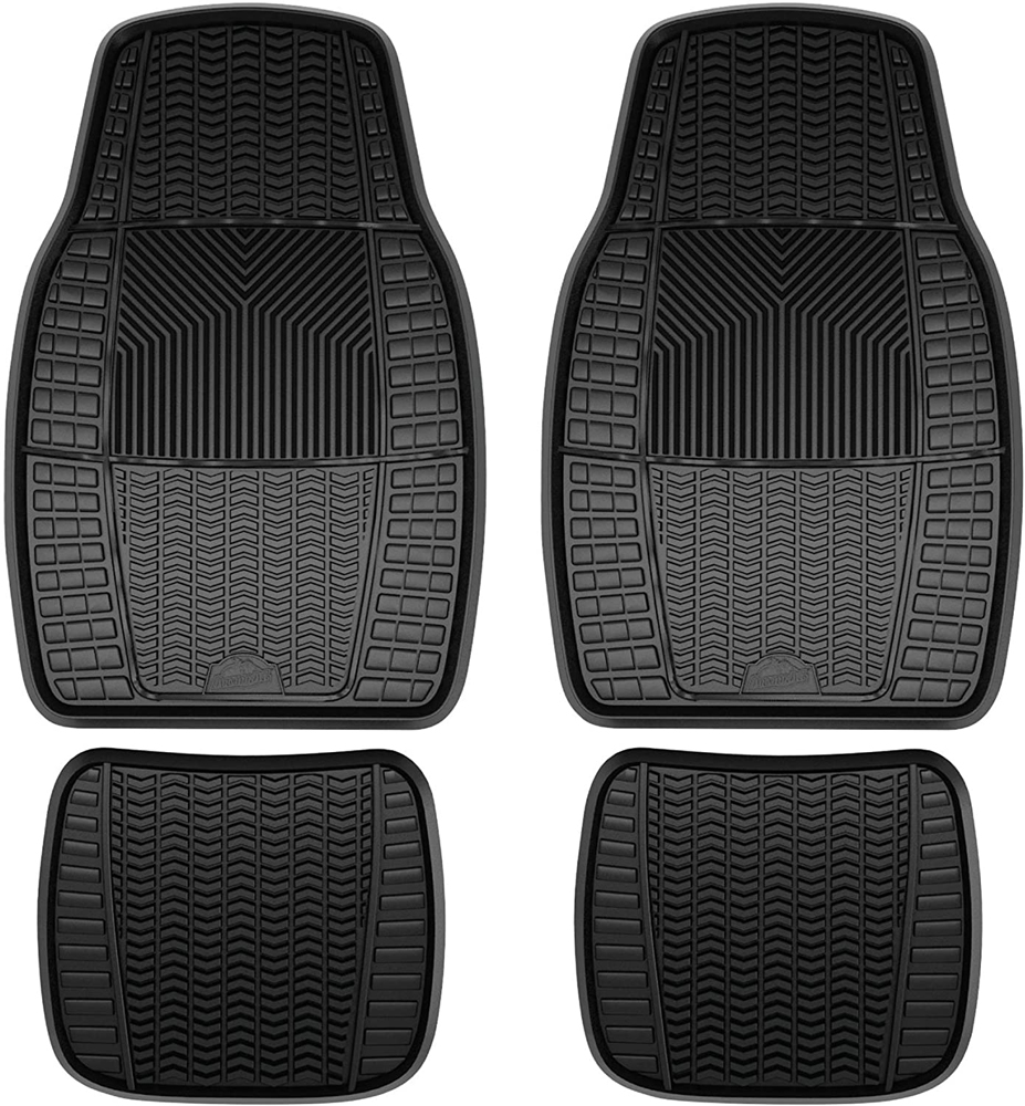 Armor All 4 Piece Heavy Duty Black Rubber Floor Mat Set