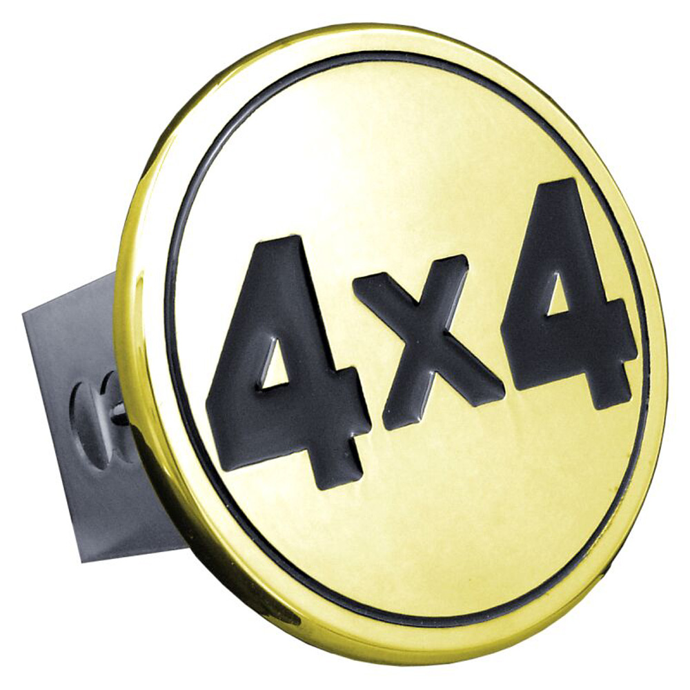 Black 4x4 Logo Gold-Plated Stainless Steel Hitch Plug