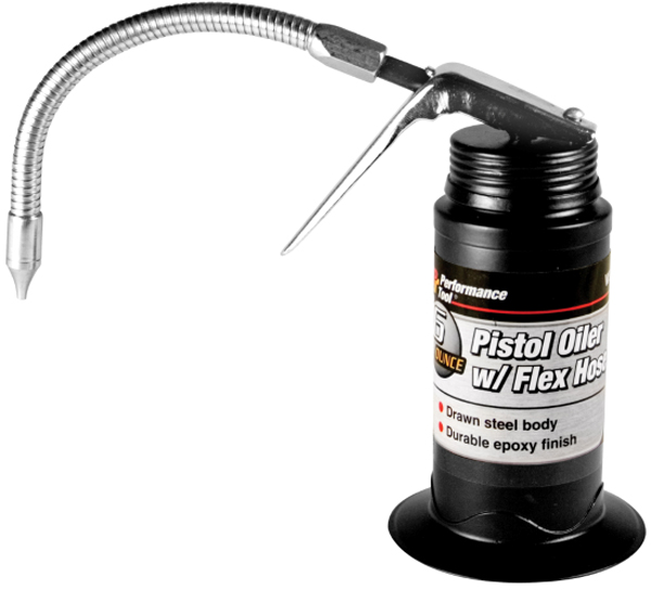 Performance Tool 6 Oz. Flexible Hose Pistol Oiler