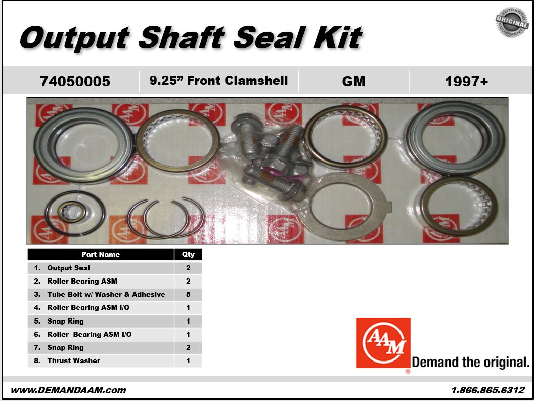 AAM Output Shaft Seal Kit - 74050005