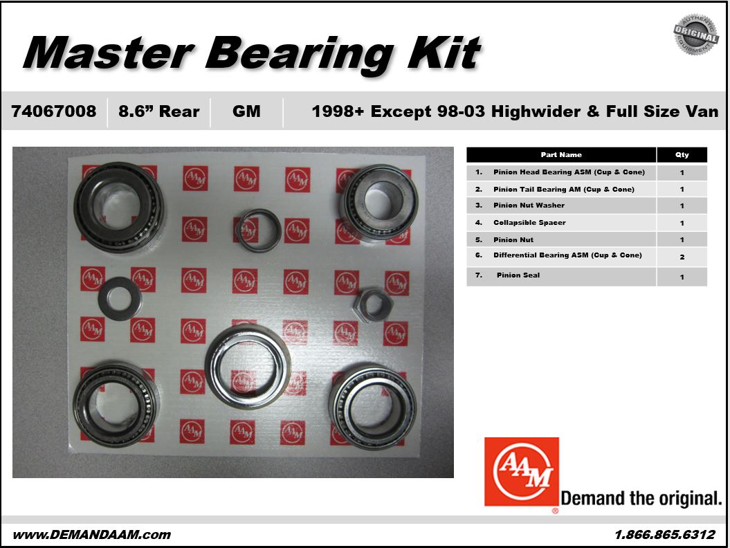 AAM Master Bearing Kit - 74067008