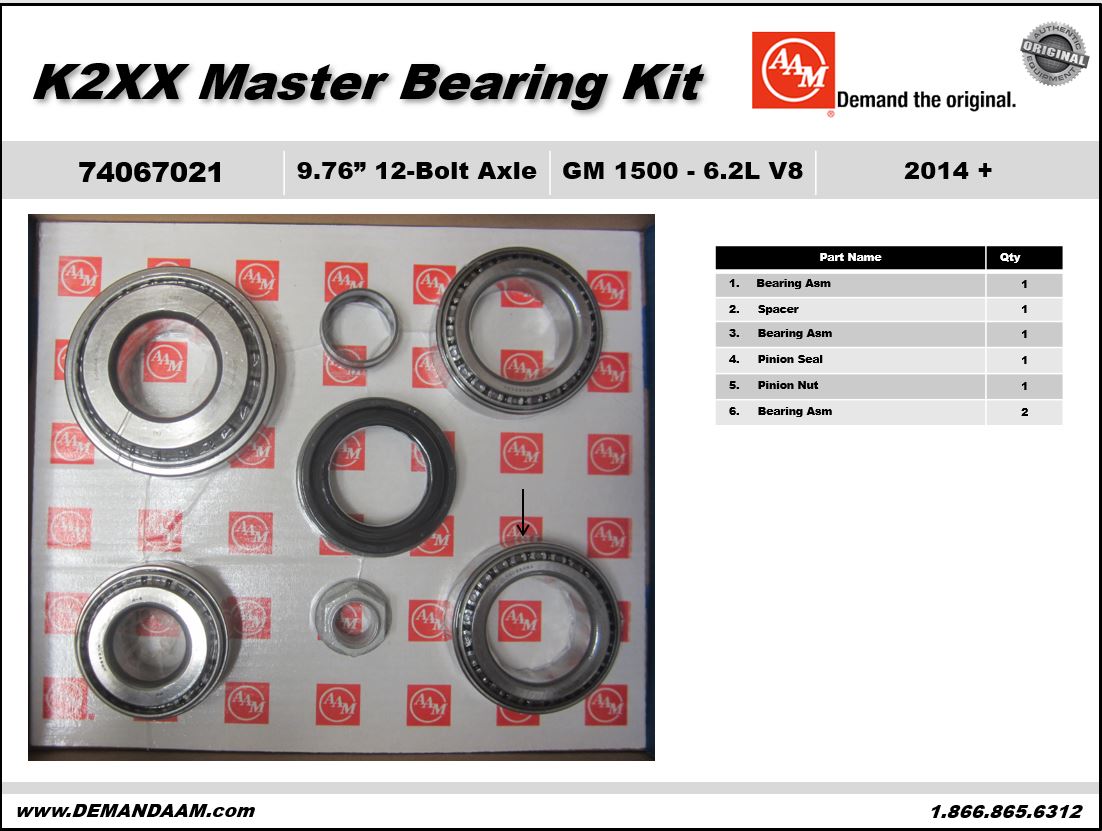 AAM Master Bearing Kit - 9.76 Inch - 74067021