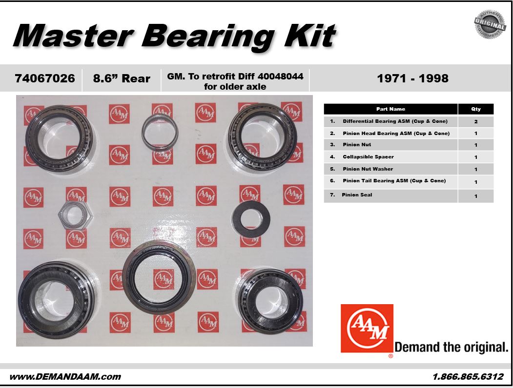 AAM Master Bearing Kit - 74067026