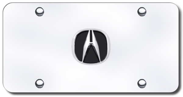 3D Chrome & Black Acura Logo Stainless Steel License Plate