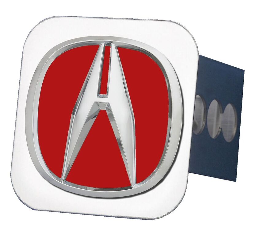 Chrome Acura Logo Red Fill Stainless Steel Hitch Plug
