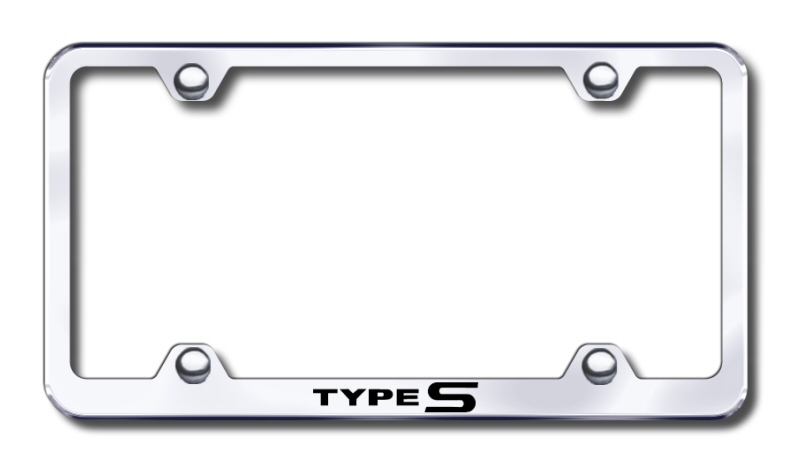 Acura Type-S Laser Etched Stainless Steel Wide License Plate Frame - Finish:Brush