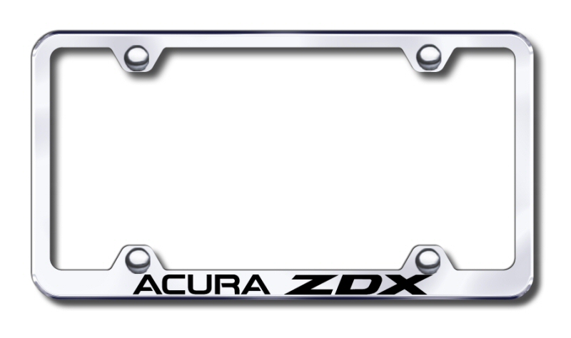 Acura ZDX Laser Etched Stainless Steel Wide License Plate Frame - Finish:Brush