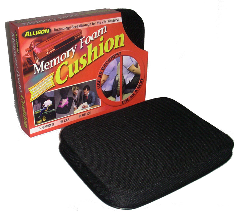 Memory Foam All Purpose Black Seat Cushion