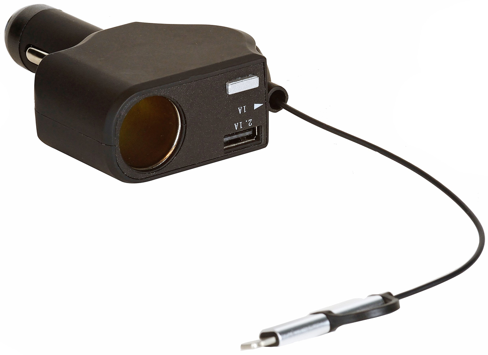12V USB Retractable Smartphone Charger