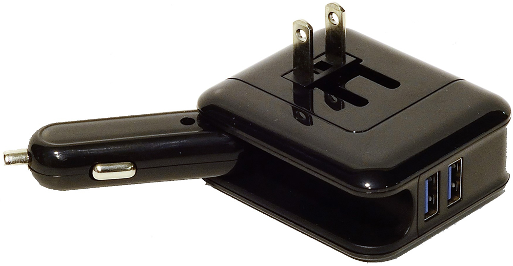 12V 2-in-1 USB Travel & Home Charger