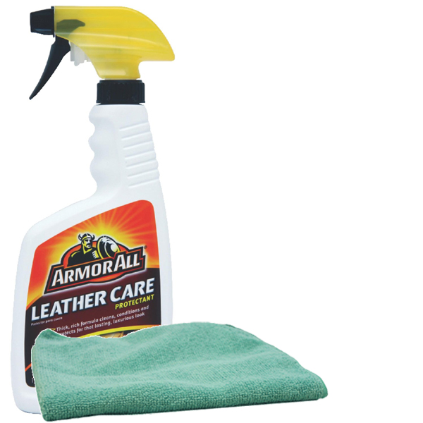 Armor All Leather Care Protectant (16oz) & Microfiber Cloth Kit