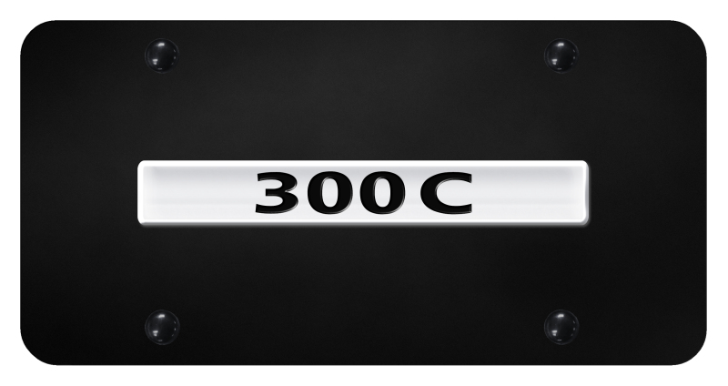 300C Name License Plate - Chrome on Black