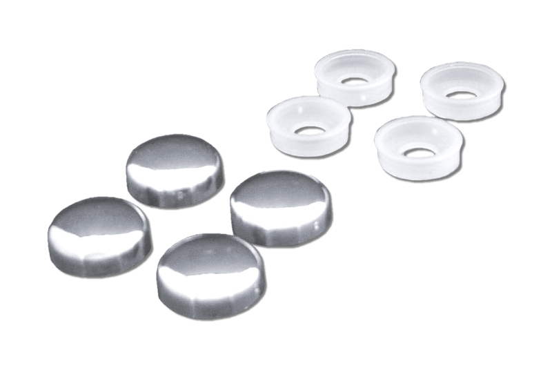 4 Chrome Caps & 4 Retainers