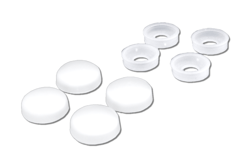 4 White Caps & 4 Retainers