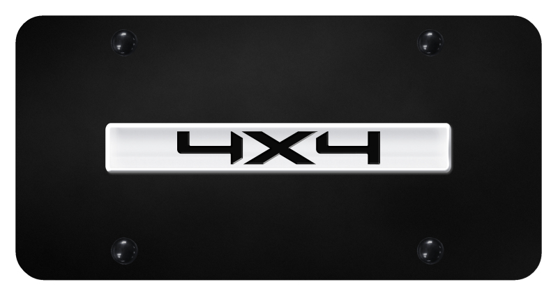 4X4 License Plate - Chrome on Black