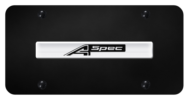 A-Spec Name License Plate - Chrome on Black
