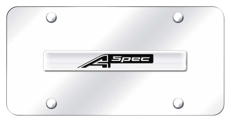 A-Spec Name License Plate - Chrome on Mirrored