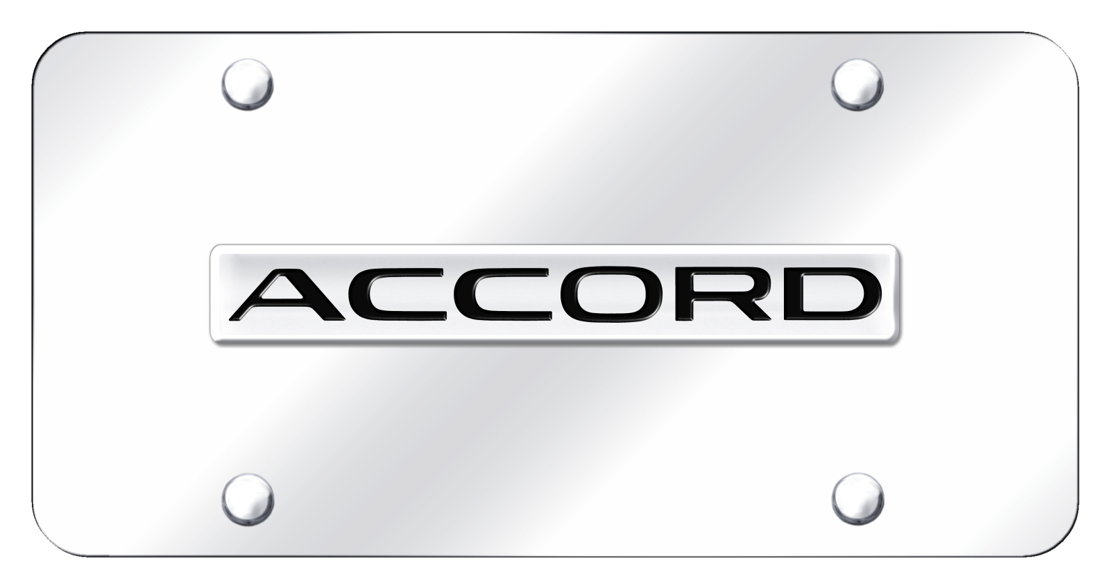 Accord Name License Plate - Chrome on Mirrored