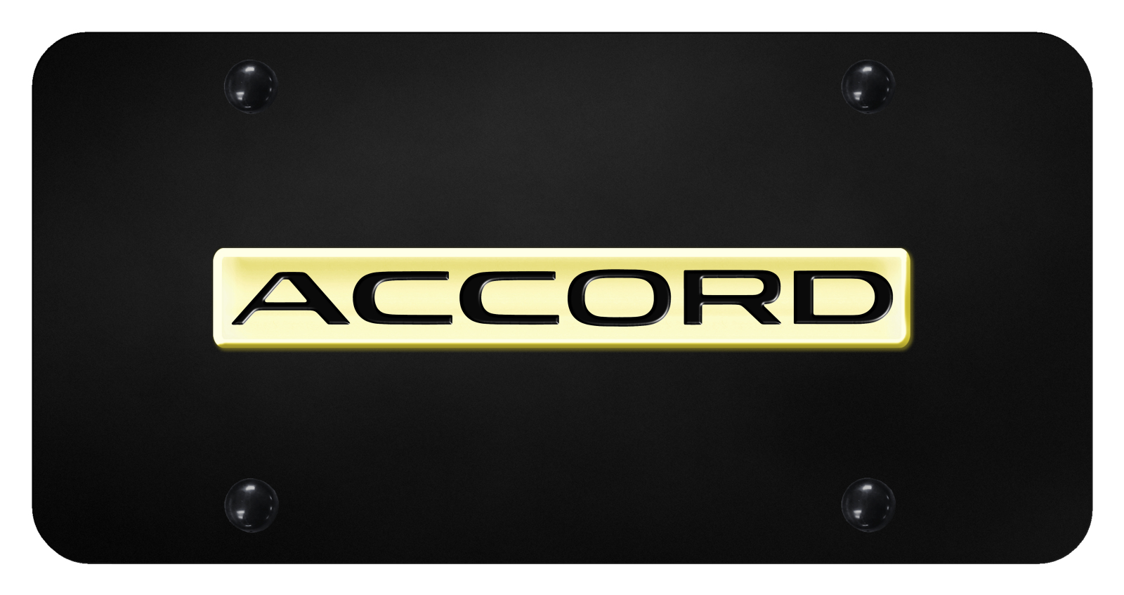 Accord Name License Plate - Gold on Black