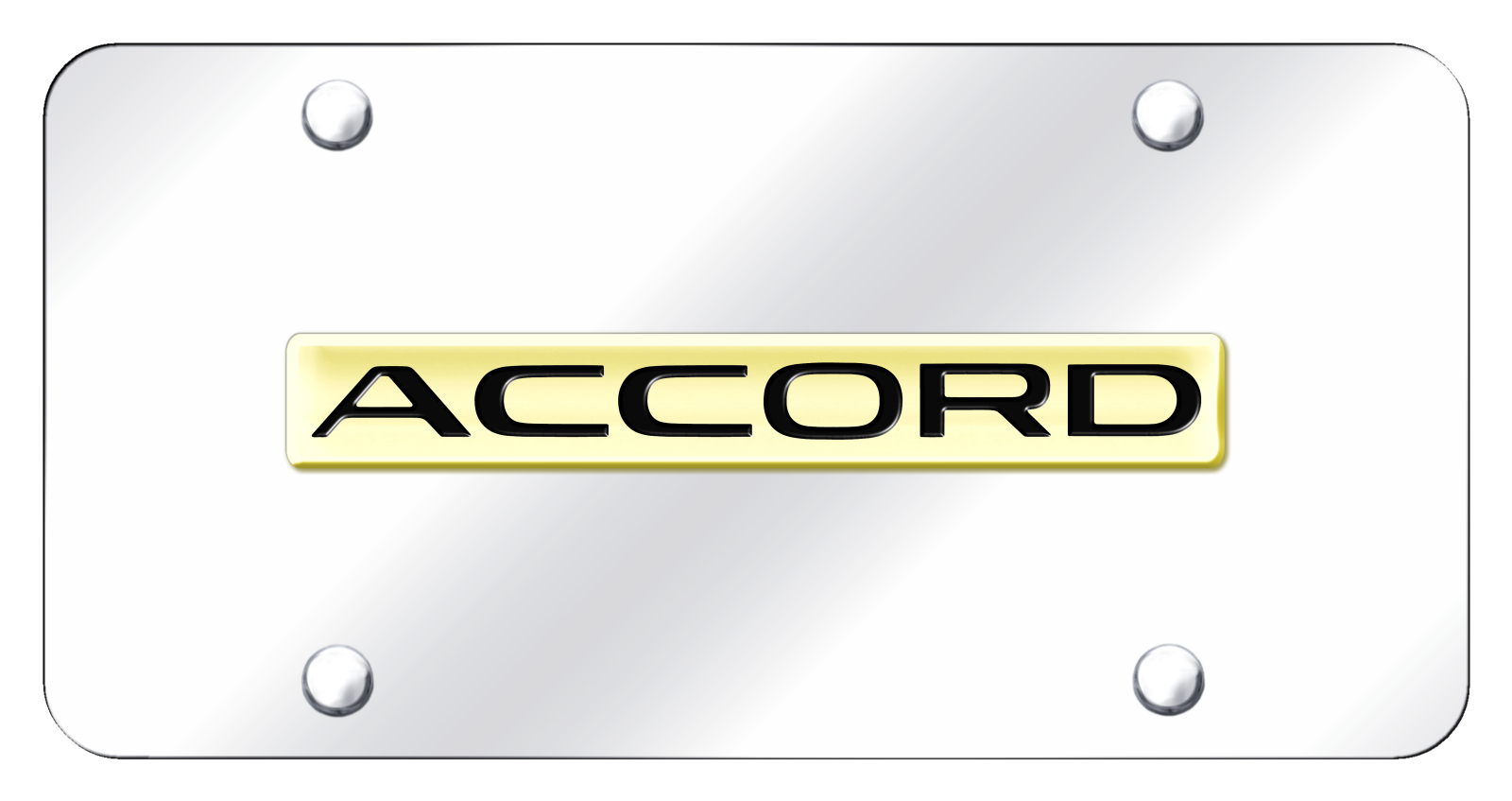 Accord Name License Plate - Gold on Mirrored