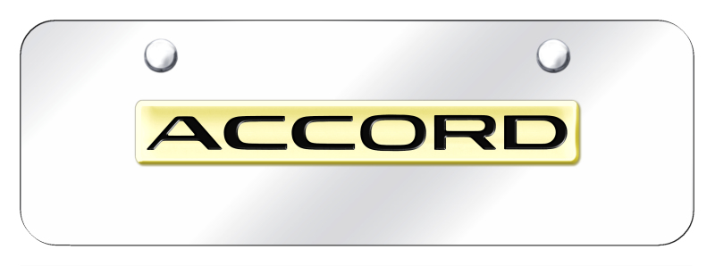 Accord Name Mini Plate - Gold on Mirrored