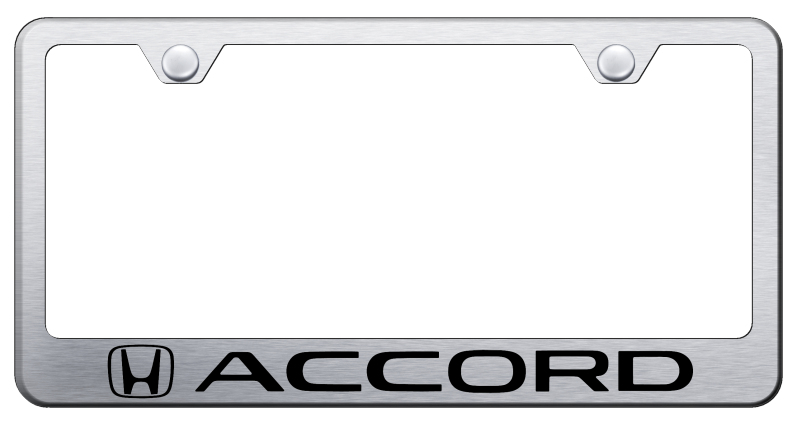 Honda Accord Laser Etched Stainless Steel License Plate Frame - Finish:Brush
