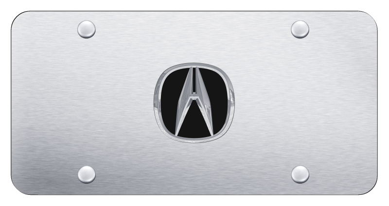Acura License Plate - Chrome on Brushed