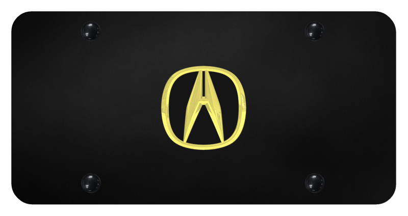 Acura License Plate - Gold on Black