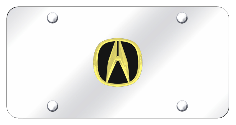 Acura License Plate - Gold on Mirrored
