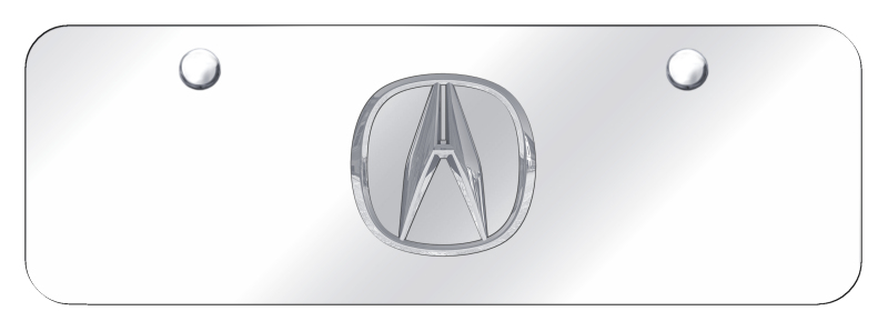 Acura (No Fill) Mini Plate - Chrome on Mirrored