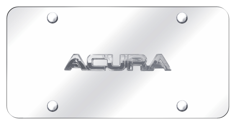 Acura OEM Name License Plate - Chrome on Mirrored