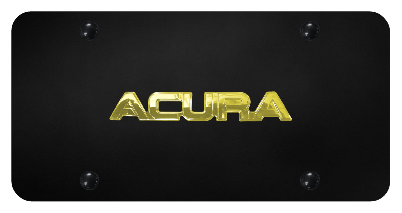 Acura OEM Name License Plate - Gold on Black