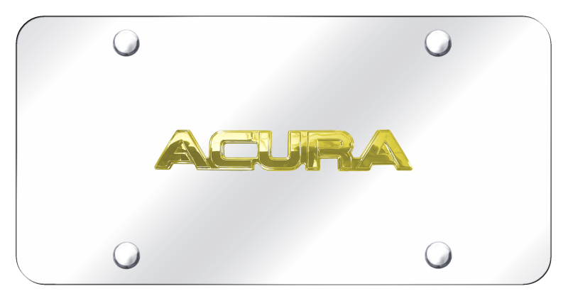 Acura OEM Name License Plate - Gold on Mirrored