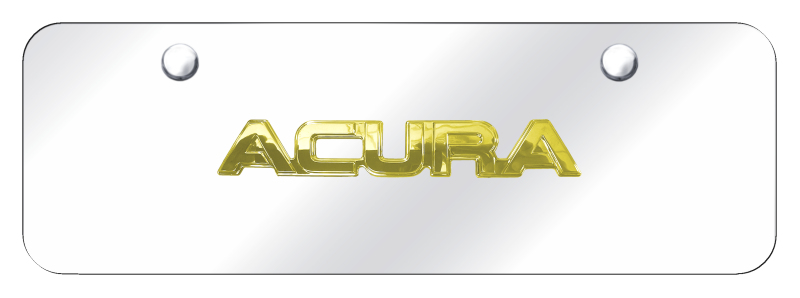 Acura OEM Name Mini Plate - Gold on Mirrored