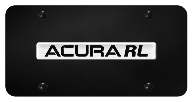 Acura RL Name License Plate - Chrome on Black