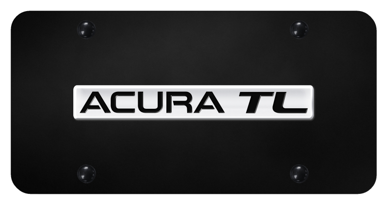 Acura TL Name License Plate - Chrome on Black