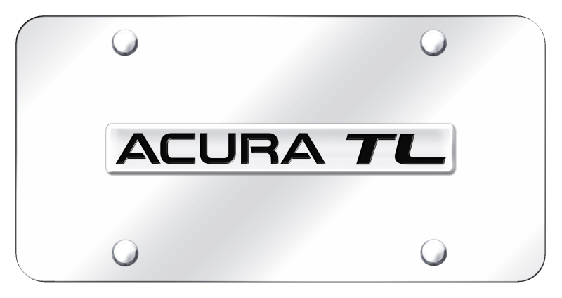 Acura TL Name License Plate - Chrome on Mirrored